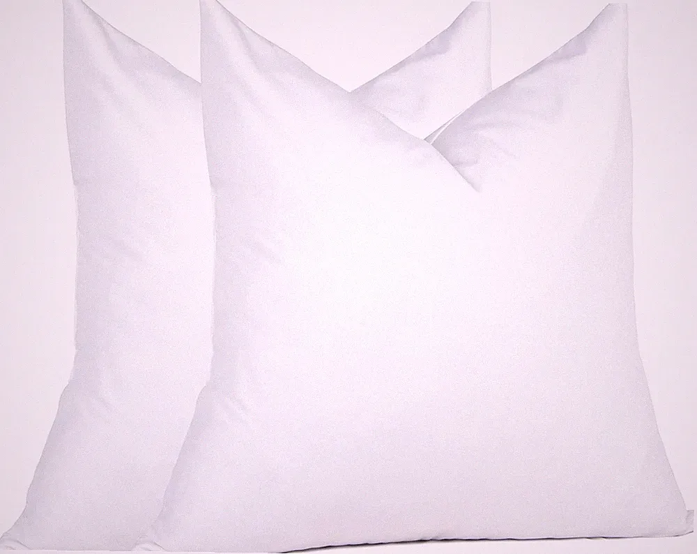18 x 18 Decorative Feather Down Throw Pillow Inserts Set of 2 White