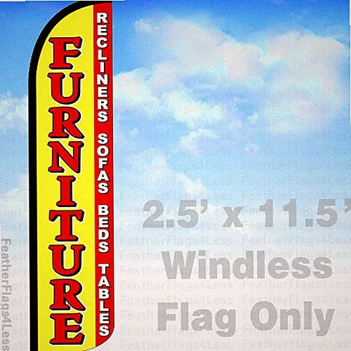 FURNITURE RECLINERS SOFA BEDS - Windless Swooper Feather Flag Sign 2.5x11.5' yz