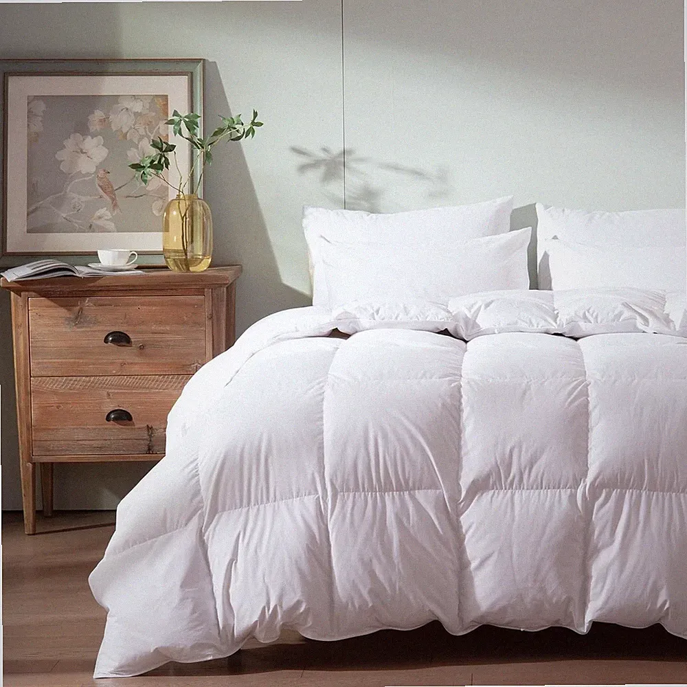 Goose Down Feather Comforter Oversize King 750+ Fill Power, 1200TC, 100% Cotton