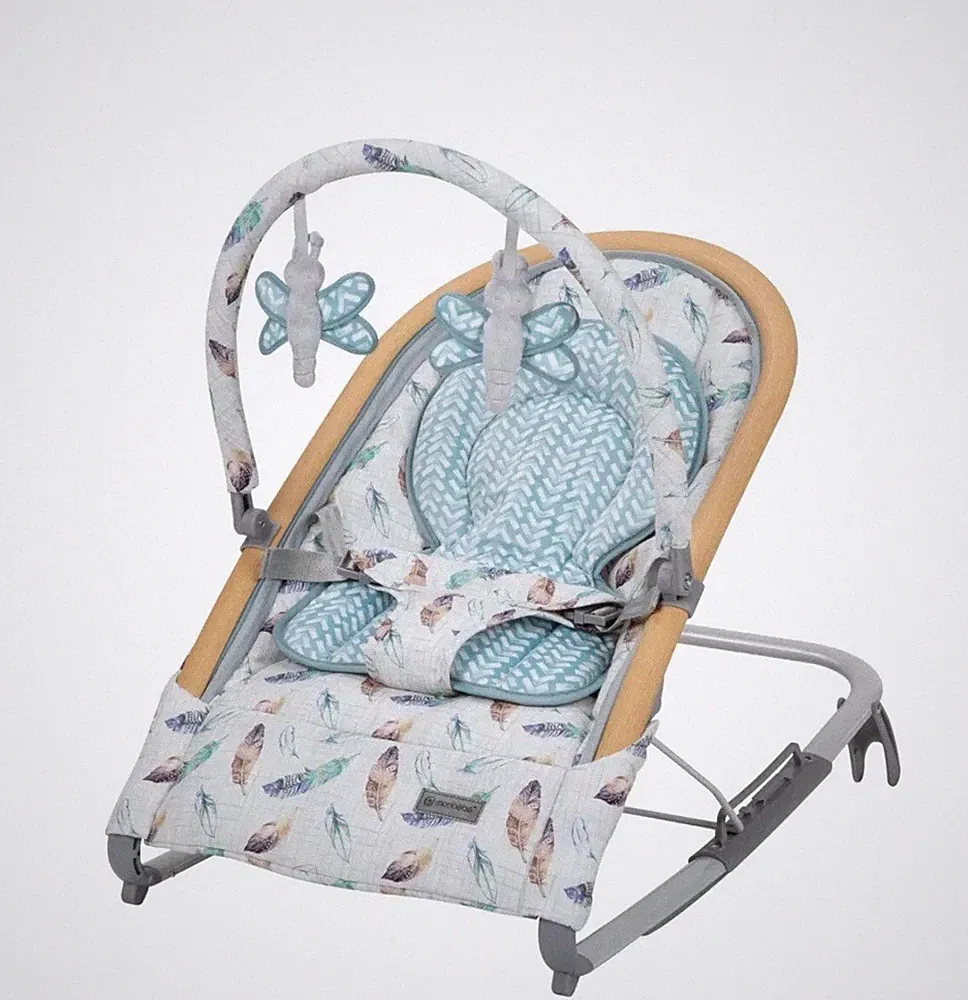 Monbebe Serenity Rocker Three-Position Reclining Seat Watercolor Feather NIB