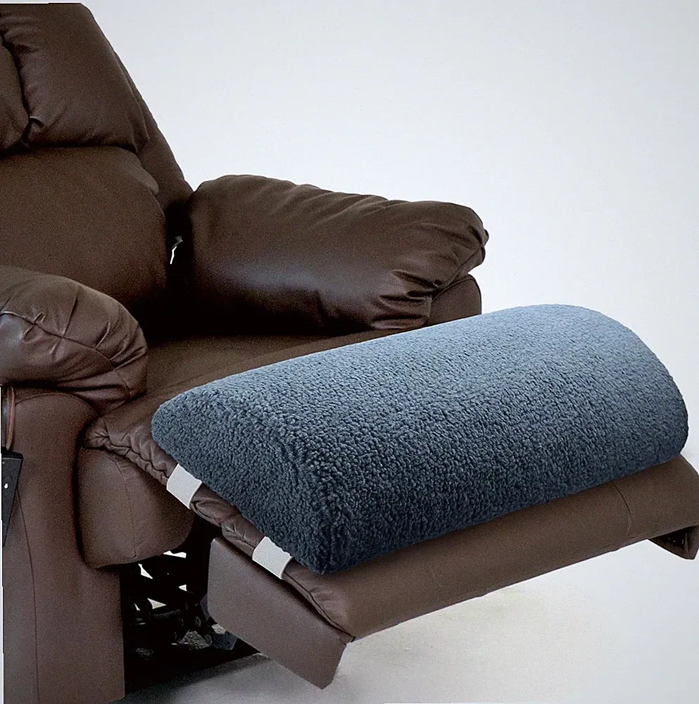 Recliner Foot Pillow Haze Blue Memory Foam Bolster Cushion Leg Support Half Roll