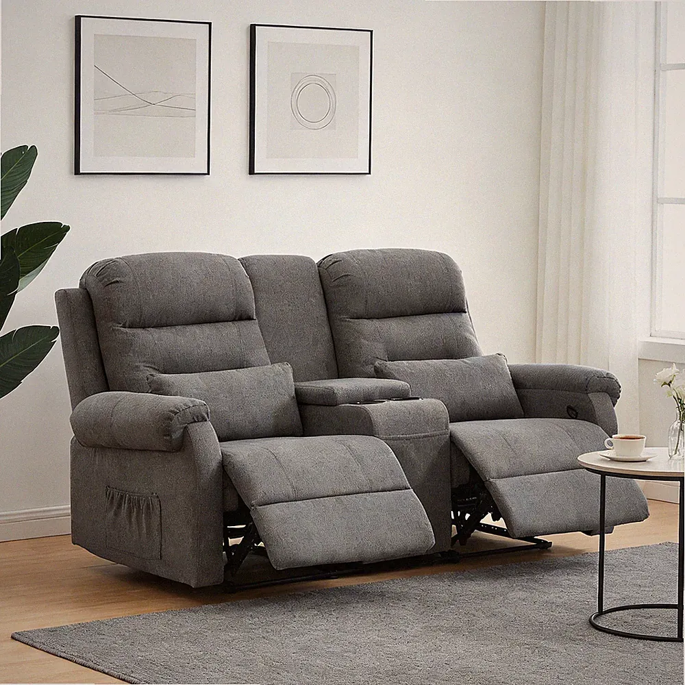 SnyFivv Manual Recliner Loveseat Sofa Armchair HomeTheater Seat for Living Room