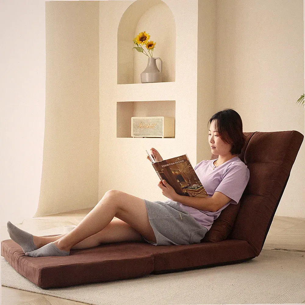 Triple Fold Down Sofa Bed, Adjustable Floor Couch Sofa with One Pillow, 5 Recl